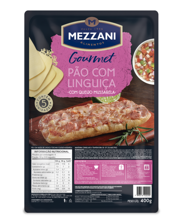 Mezzani Gourmet Pao com Linguica 400g