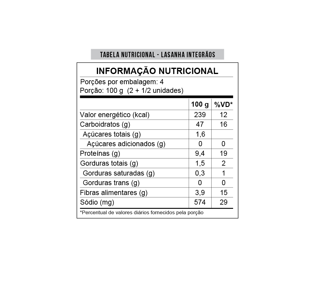 Lasanha Integral 400g - Mezzani