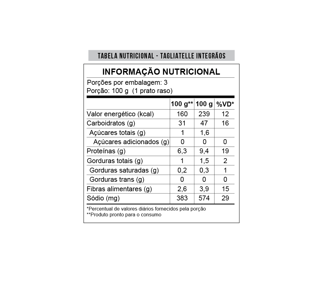 Tagliatelle Integral 300g - Mezzani