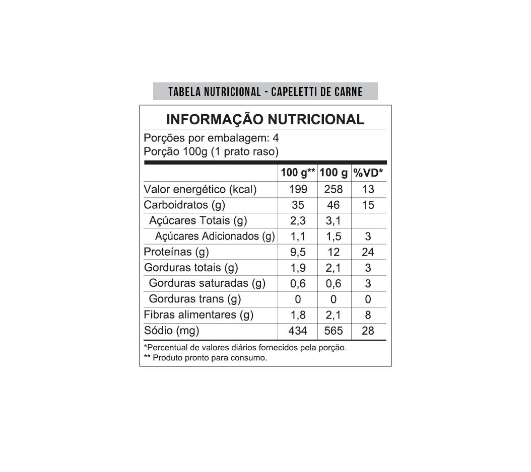 Capeletti de Carne 400g - Mezzani