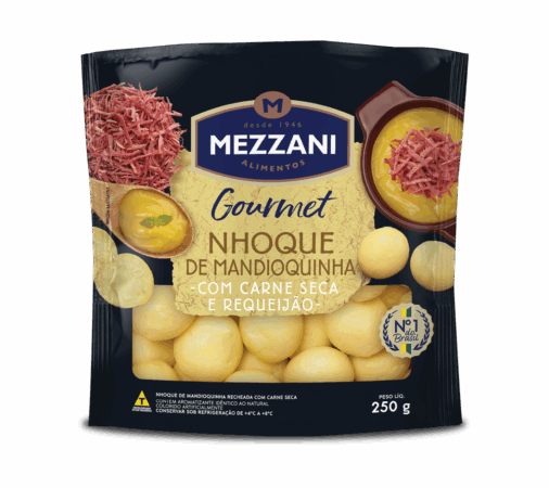 Nhoque de Mandioquinha Com Carne e Requeijão 250g - Mezzani Nhoque de Mandioquinha Com Carne e Requeijão 250g - Mezzani