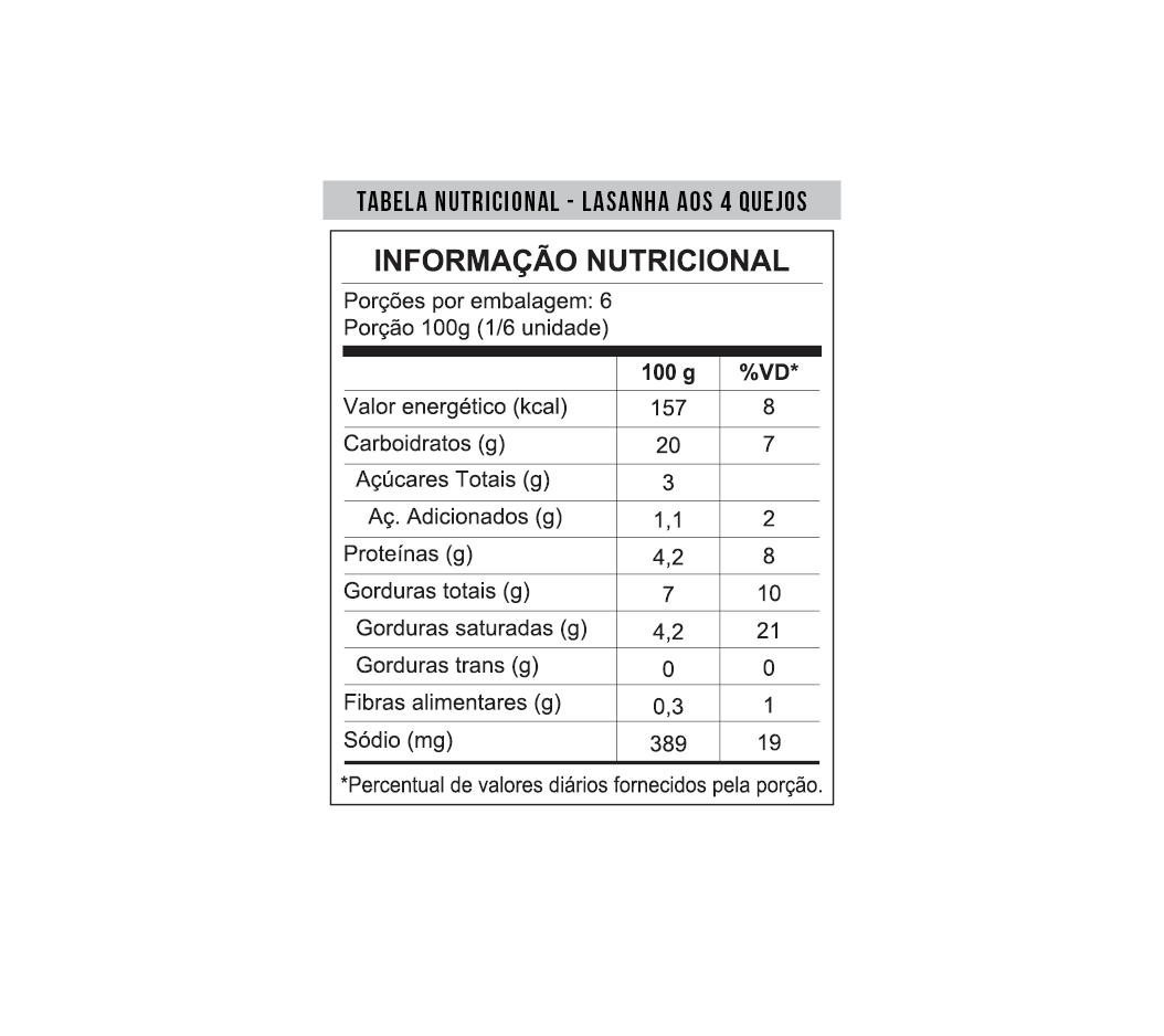 Lasaña 4 Quesos 600g - Mezzani
