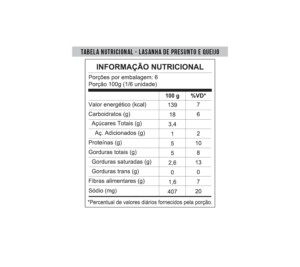 Lasaña de Jamón y Queso 600g - Mezzani