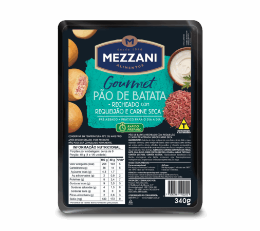 Pão de Batata Recheado com Requeijão e Carne Seca 300g - Mezzani Pão de Batata Recheado com Requeijão e Carne Seca 300g - Mezzani