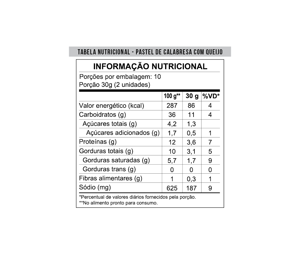 Empanada de Calabresa com Queijo 300g - Mezzani