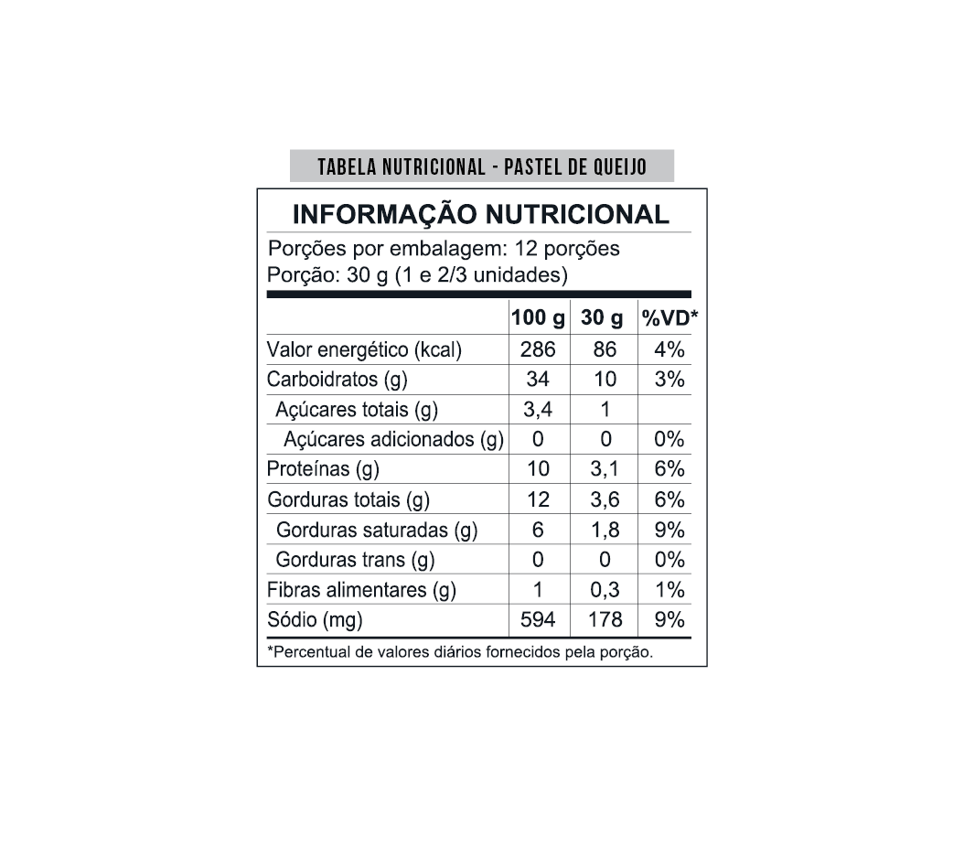 Pastel de Queijo 350g - Mezzani