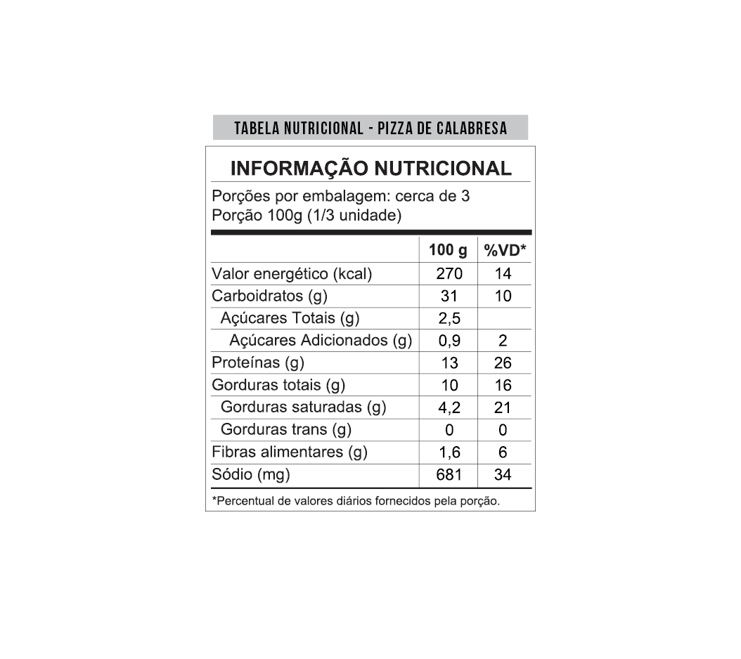 Pizza Calabresa 300g - Mezzani