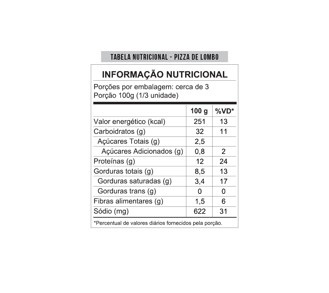 Pizza de Lomo con Requesón 300g - Mezzani