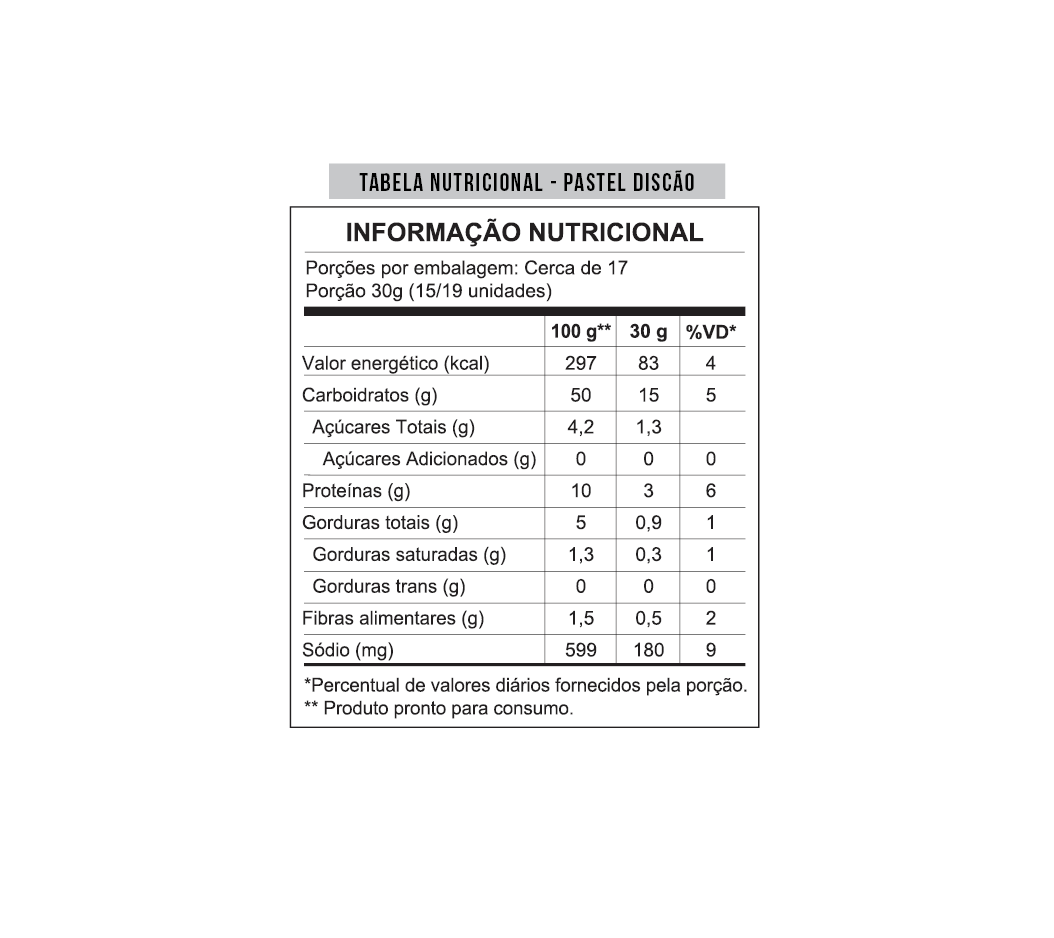 Pastel Discão 500g - Mezzani