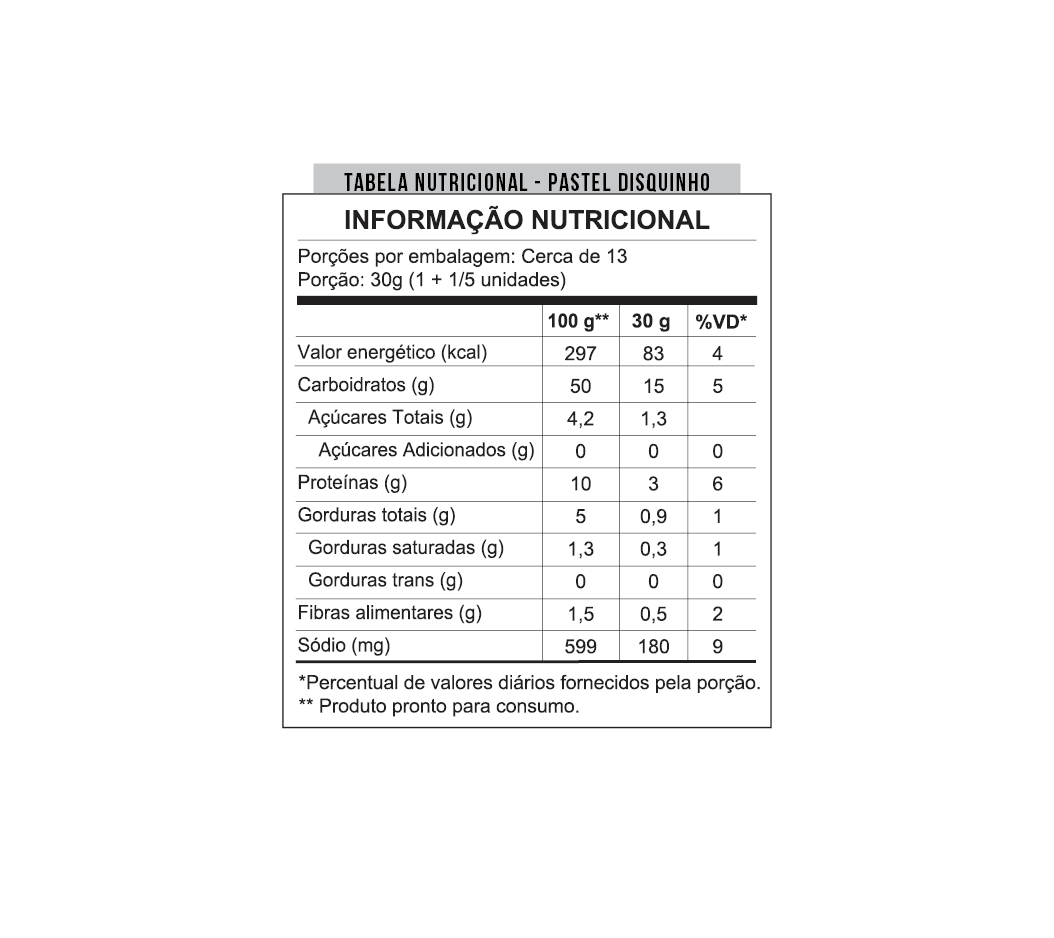 Masa para Pastel Disquinho 400g - Mezzani